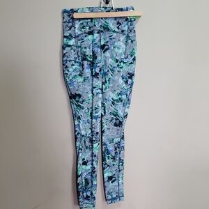 Lululemon Blue and Green Patterned Leggings Size 2